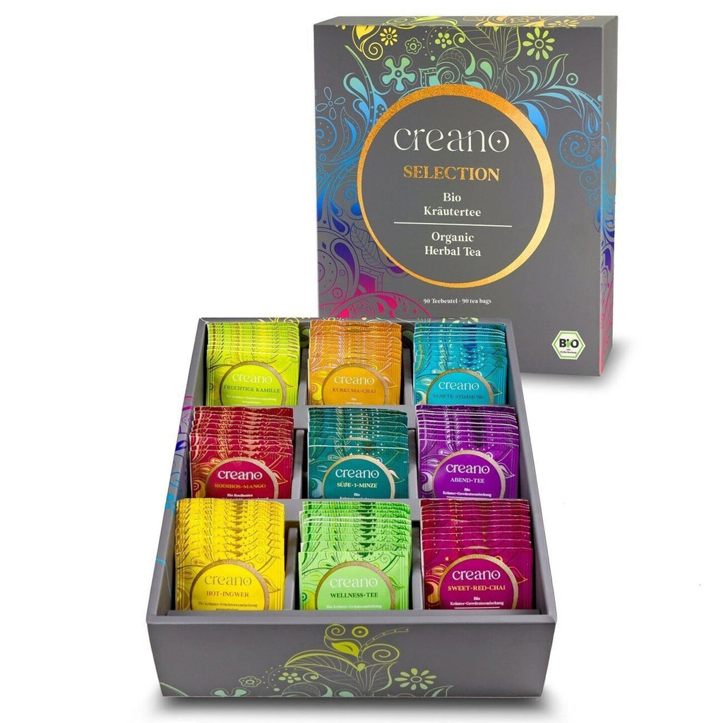 Creano Tee Geschenkbox BIO Kräutertee Beutel 90er Selection Box No.10