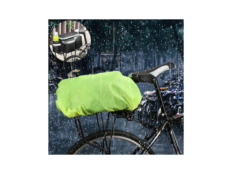 regenschutz für fahrradlenker Regenschutz für Velotaschen & Rucksack Neon Grün Gelb – Ambiance1