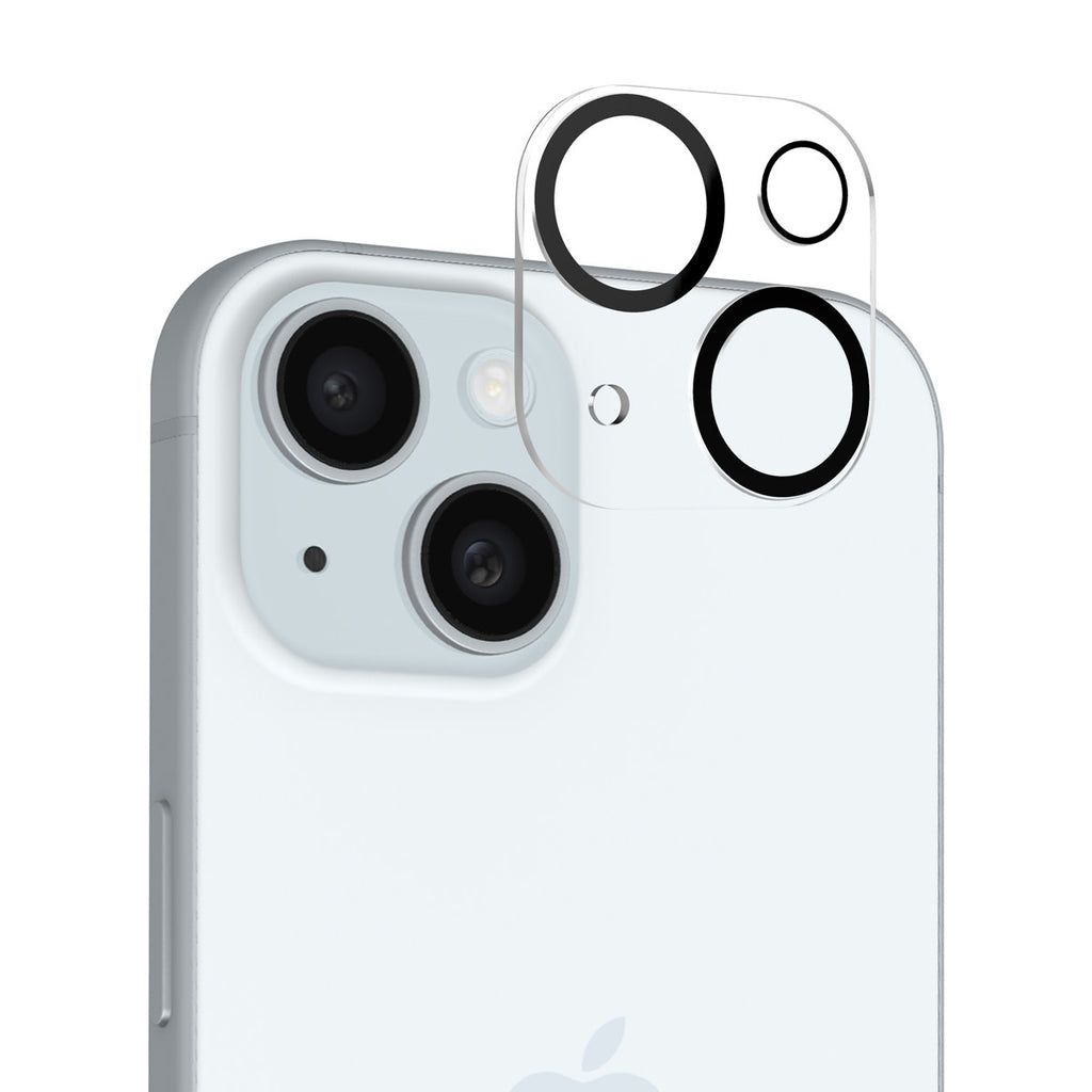 Kamera Schutzfolie-Glas - iPhone 15 - Original Camera Lens Transparent mit schwarzer Umrandung