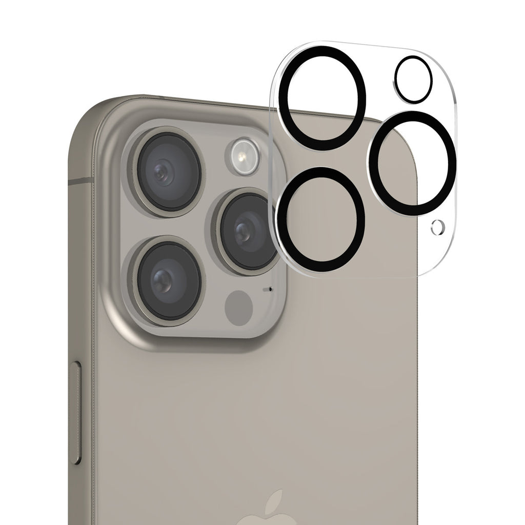 Kamera Schutzfolie-Glas - iPhone 15 Pro Max - Original Camera Lens Transparent mit schwarzer Umrandung