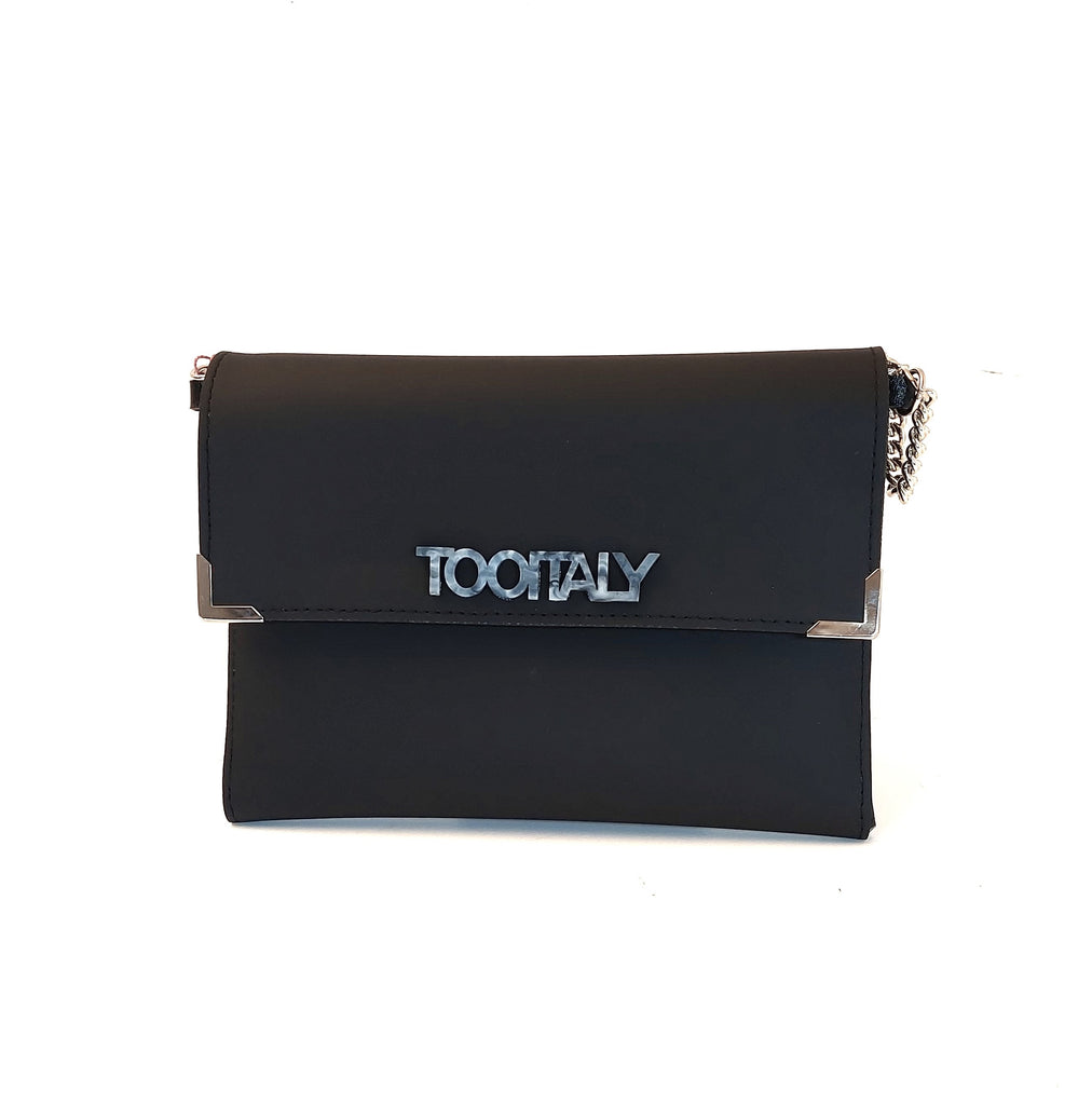 Clutch Upcycling No.54 TOOitaly Handmade in Italy Kunstleder Schwarz