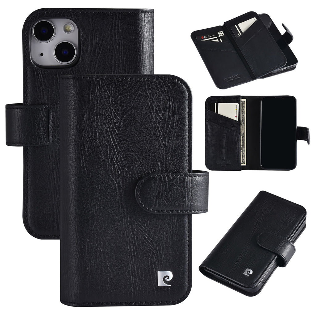 Handyhülle iPhone 13 Mini Pierre Cardin Leder Book-Case No.053 Schwarz