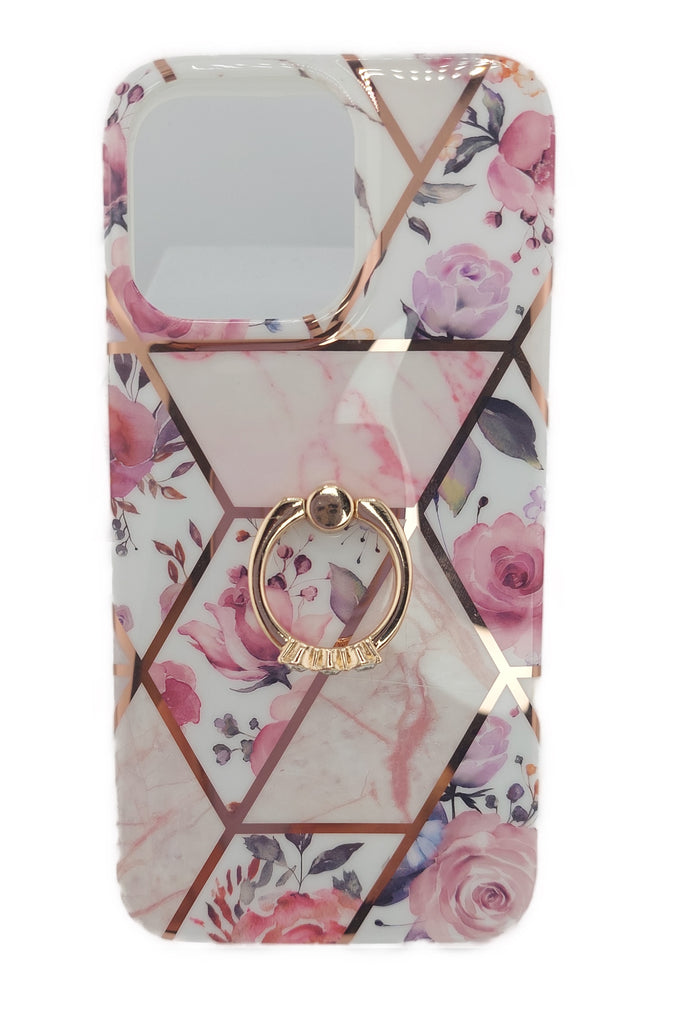 Handyhülle iPhone 13 Pro Max - Case MARBLE RING Mehrfarbig No.133 Rosa