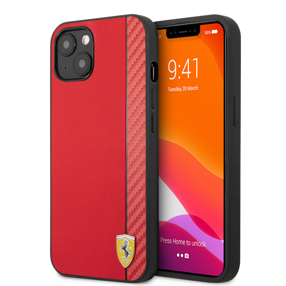 ferrari handyhülle Handyhülle iPhone 13 & 14 Ferrari Case Carbon Streifen No.167 Rot –  Ambiance1
