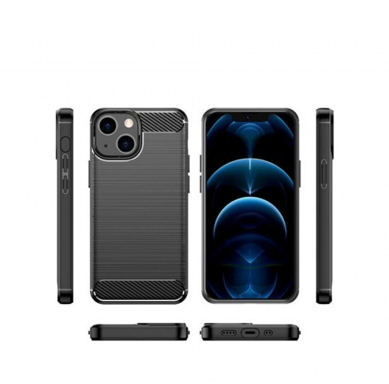 Handyhülle iPhone 13 Mini Rugged Shield Case Carbon-Optik Schwarz