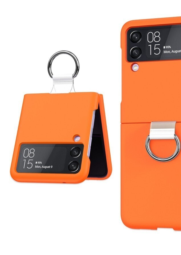 Handyhülle Galaxy Z Flip 3, 2-in-1 mit abnehmbarem Ring TPU Orange