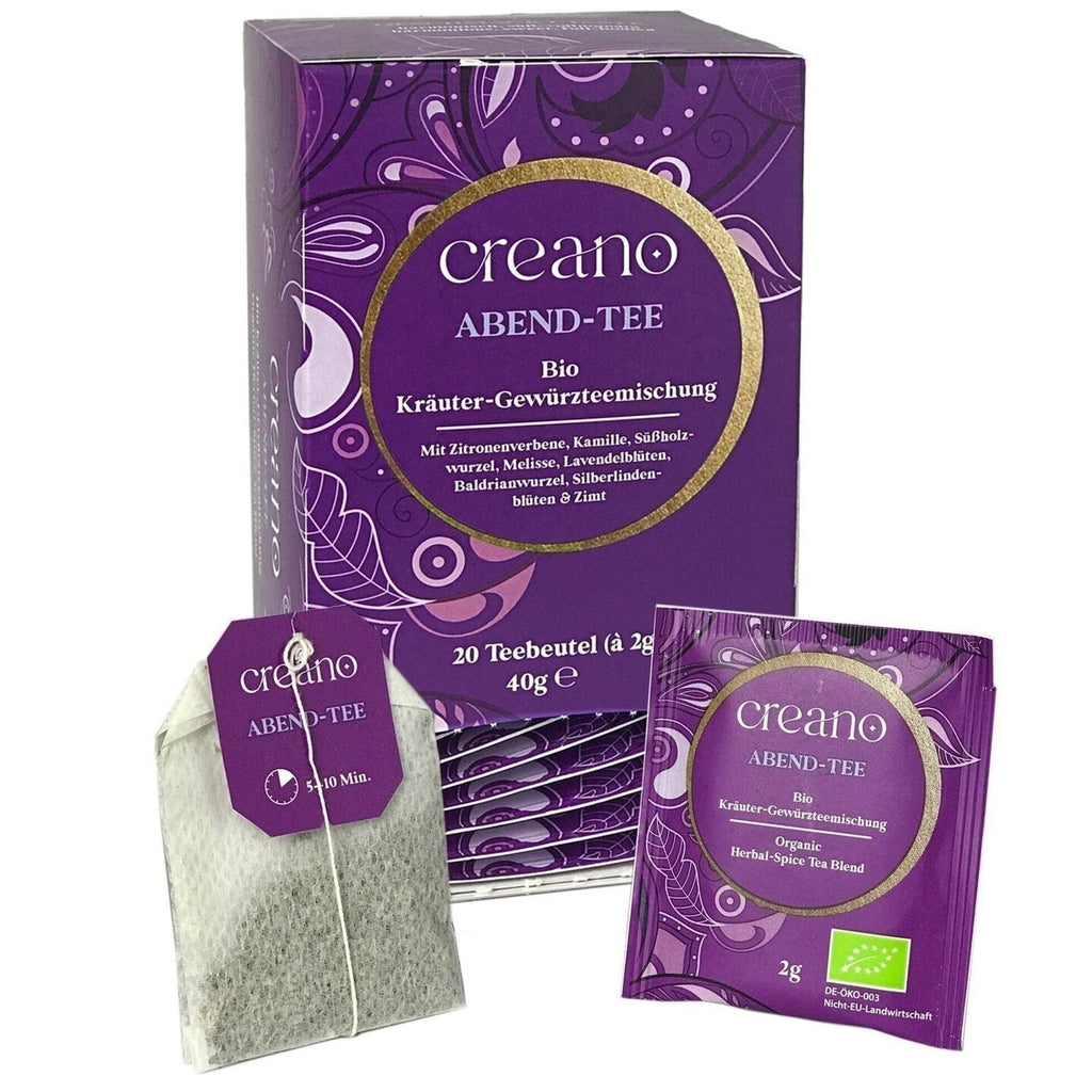 Creano Tee Bio-Teebeutel Abend Tee Packung mit 20 Beutel No.14