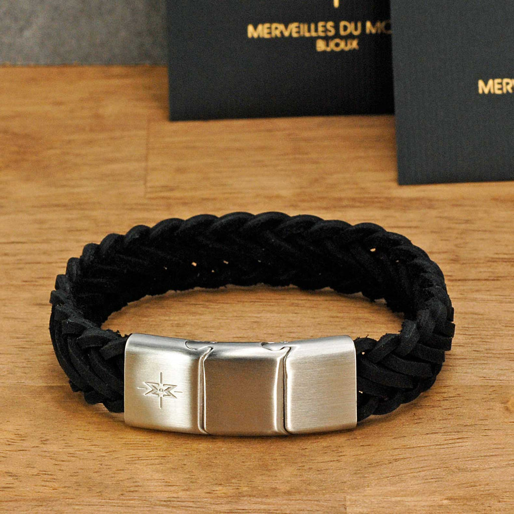 Merveilles du Monde Lederarmband grössenverstellbar mit Verlängerung von 19,7 cm bis 21 cm