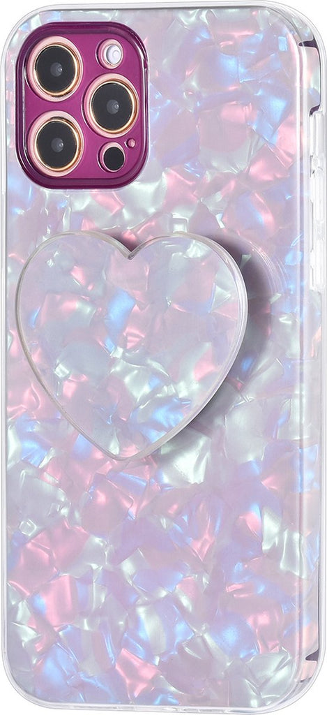 Handyhülle Apple iPhone 12/ 12 Pro - UNIQ Accessory Herz Popsocket Lila