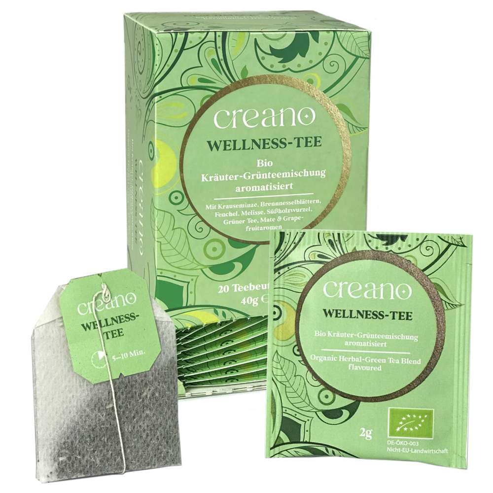 Creano Tee Bio-Teebeutel Wellness Tee Packung mit 20 Beutel No.15