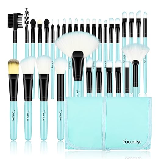 Yuwaku 32 Stück Makeup Pinsel Brushes Set mit Tasche