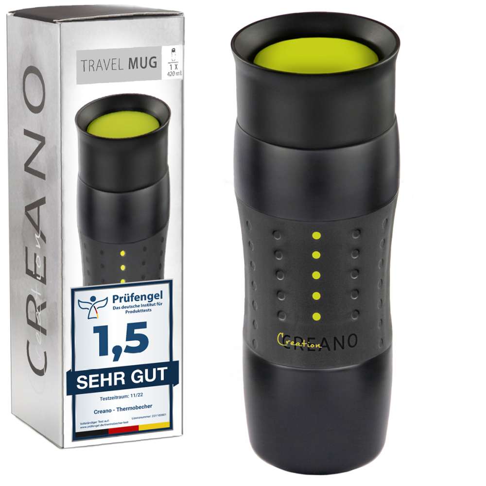 Creano Thermosflasche Trinkflasche Design Travel Mug 420ml No.18420ml No.18 grün