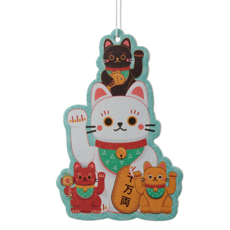 Autoduft Lufterfrischer Duftbaum Aufhänger - Maneki Neko Glückskatze - Kirsche
