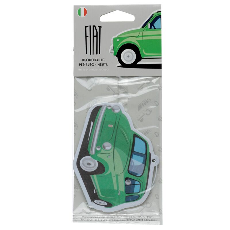 Autoduft Lufterfrischer Duftbaum Aufhänger - Fiat 500 Retro grüner Auto - Frische Minze