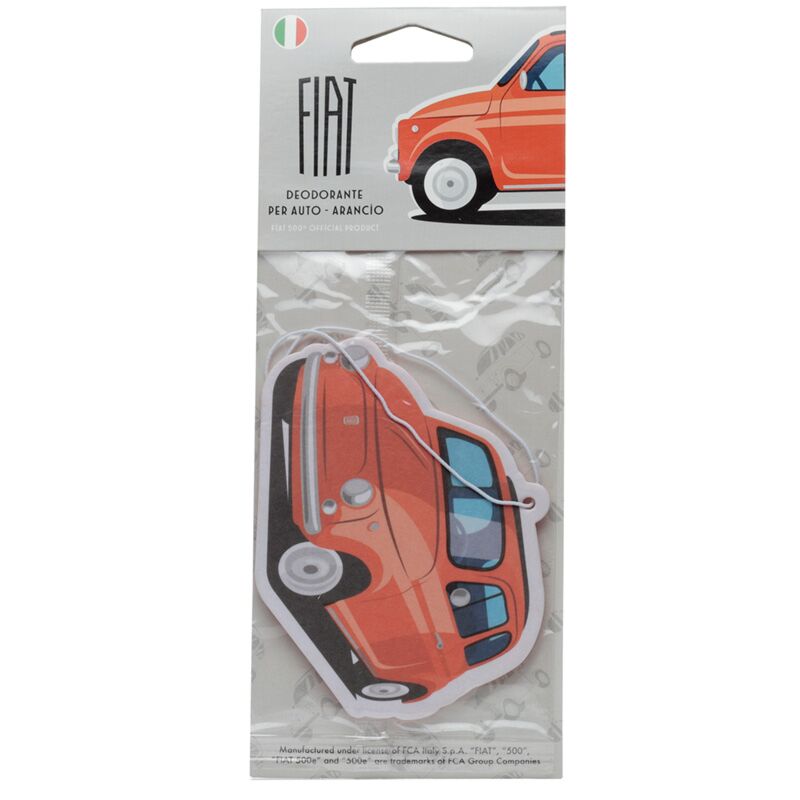 Autoduft Lufterfrischer Duftbaum Aufhänger - Fiat 500 Retro rotes Auto - Orange