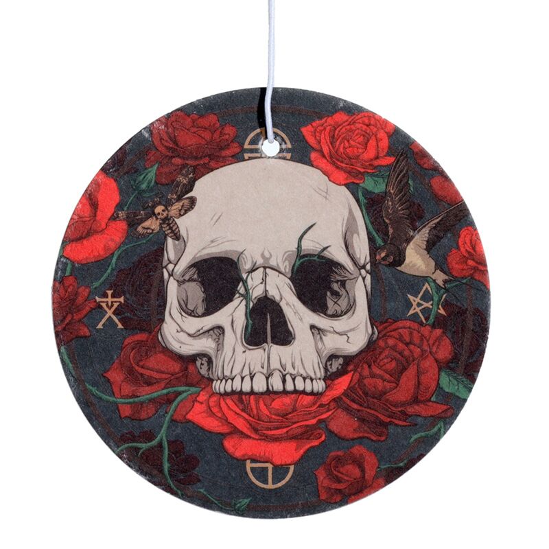 Autoduft Lufterfrischer Duftbaum Aufhänger - Skulls & Roses Totenkopf - Himbeere