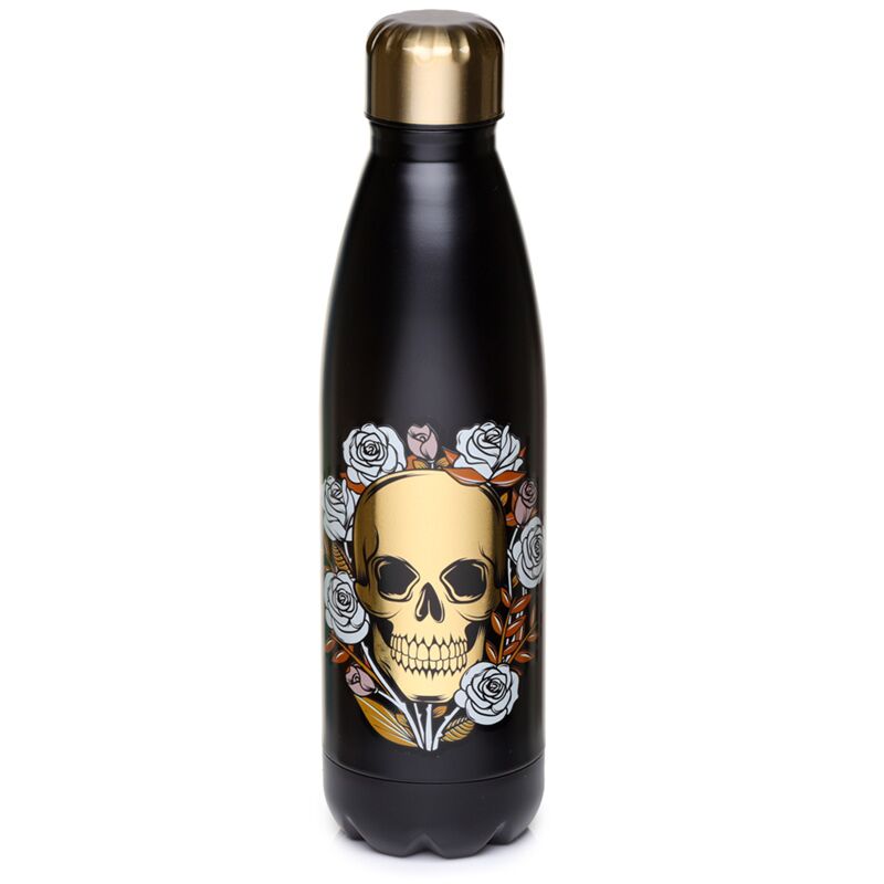 Edelstahltrinkflasche isoliert 500ml hot&cold Original Skulls & Roses Totenkopf Motiv