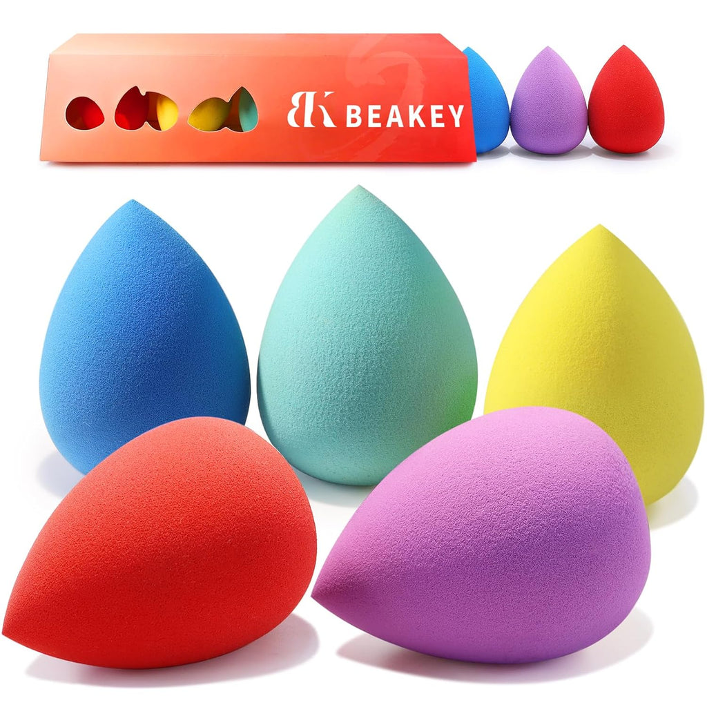 BEAKEY Schwamm Set, Mehrfarbige blender Beauty Schwamm Foundation 5 Stück