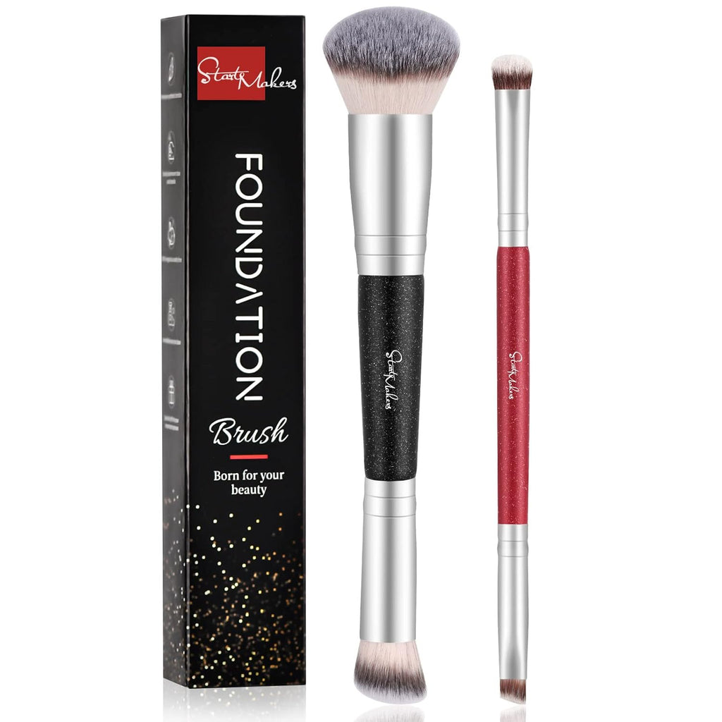 START MAKERS Make up Pinsel Concealer Foundation Doppelseitig 2 Stück Glitzig