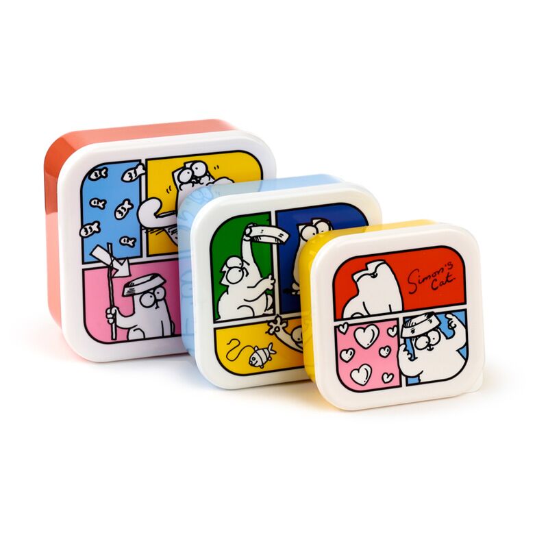 Znüniböxli BPA-frei - Zvieriböxli - Lunchböxli - Simon's Cat 2024 - 3er Set - lizensiert