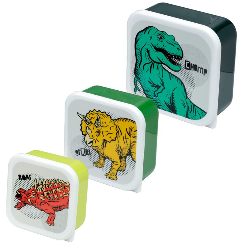 Znüniböxli BPA-frei - Zvieriböxli - Lunchböxli - Dinosauria Dino - 3er Set - lizensiert