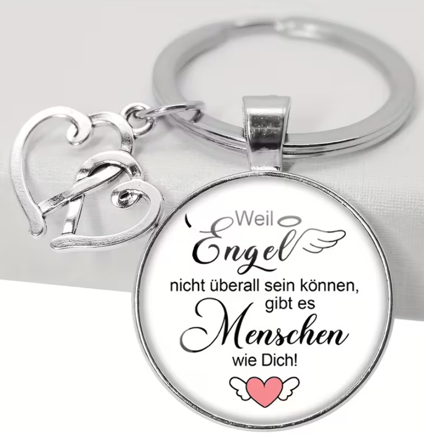 Ambiance1 Schlüsselanhänger mit Herzchen und Spruch "Weil Engel nicht überall sein können,..."