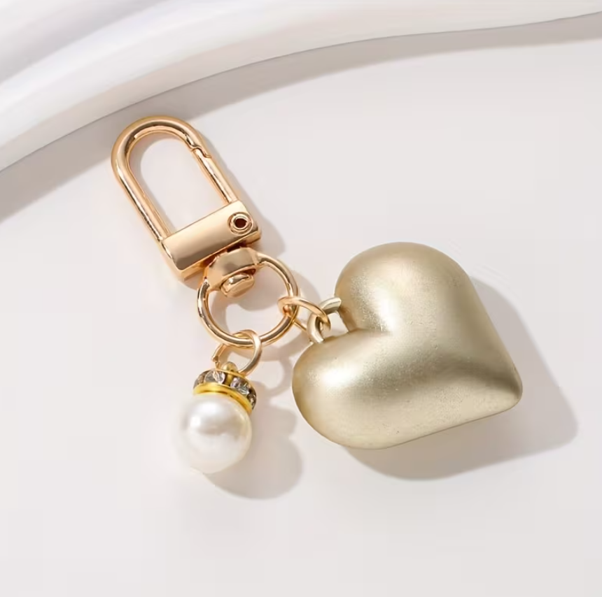 Ambiance1 Schlüsselanhänger mit goldenem Herz und Perle 
