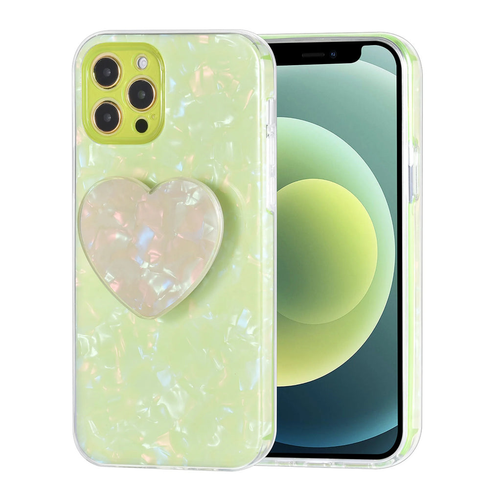 Handyhülle Apple iPhone 12/ 12 Pro - UNIQ Accessory Heartshaped Popsocket Grün