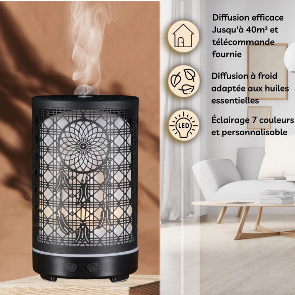 Zen Arôme Ultraschall Diffuser Diffusor für ätherische Öle oder Raumdüfte Aromatherapie mit Timerfunktion und Fernbedienung Siena No.85
