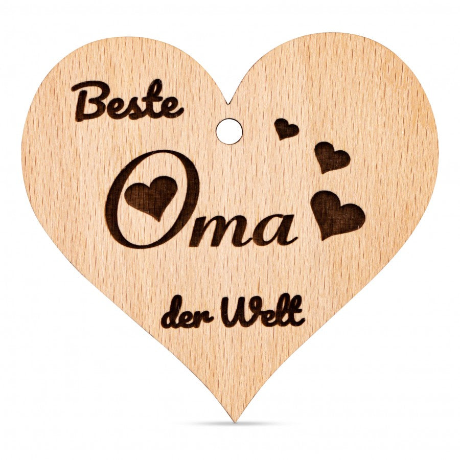 Herz Anhänger Deko mit Gravur - Beste Oma der Welt - ZNatur No.81