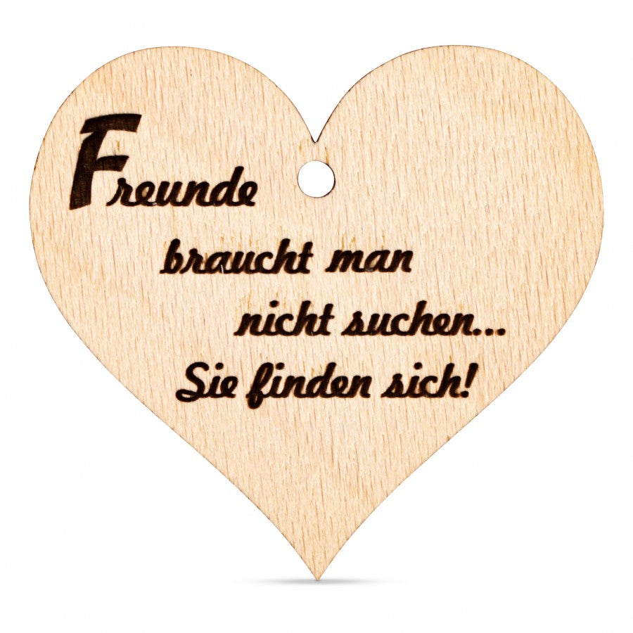 Herz Anhänger Deko mit Gravur - Freunde braucht man - ZNatur No.83