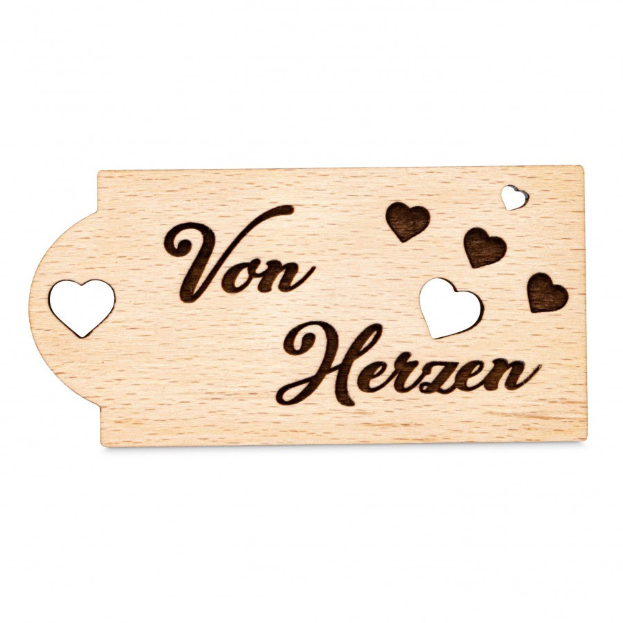 Etikettanhänger Deko mit Gravur - Von Herzen - ZNatur No.106