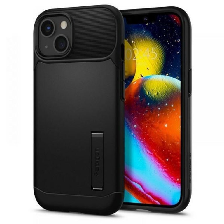 Handyhülle Apple iPhone 13 Spigen Slim Armor PC/TPU Schwarz No.158 –  Ambiance1