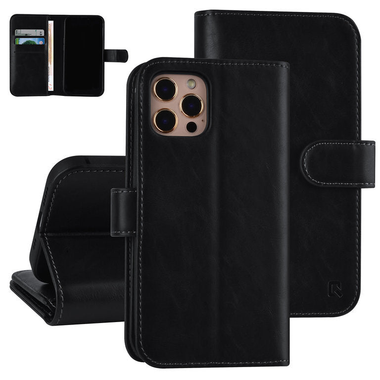 UNIQ Accessory Book Case für iPhone 12/12 Pro Kunstleder Schwarz No.114