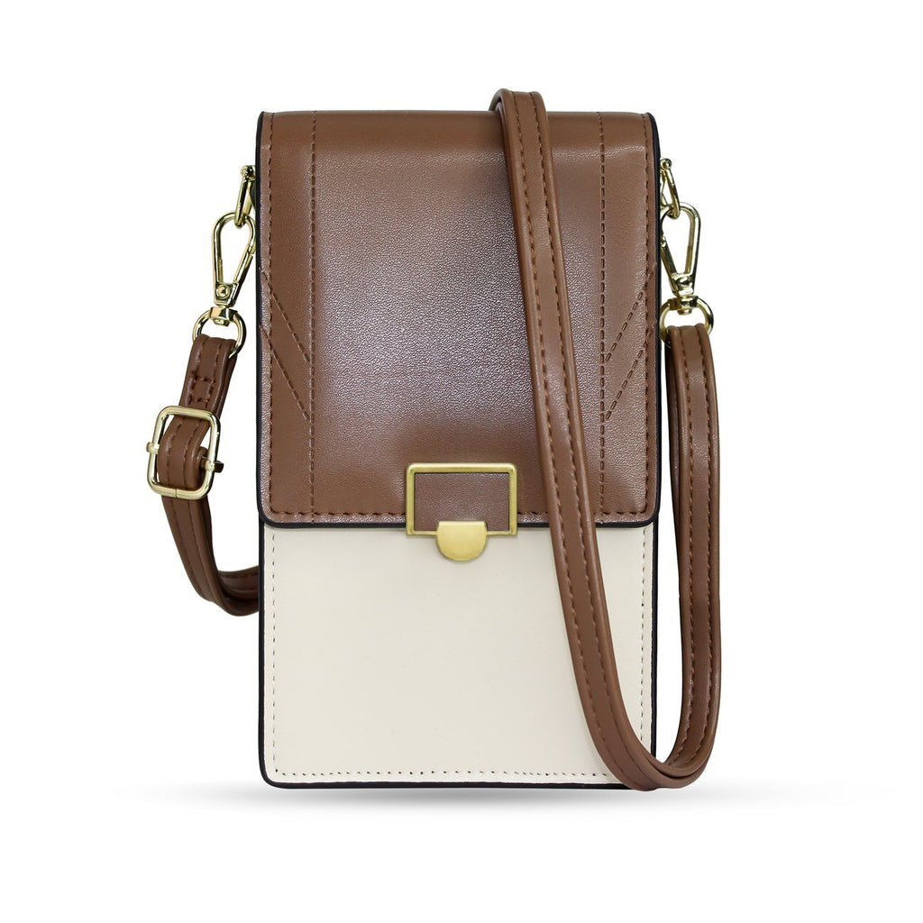 Handtasche Smartphonetasche Fancy Bag Case 2.0 Kunstleder Braun Creme