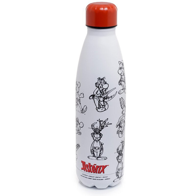 Isolierte Edelstahltrinkflasche 500ml hot&cold Asterix Weiss Schwarz