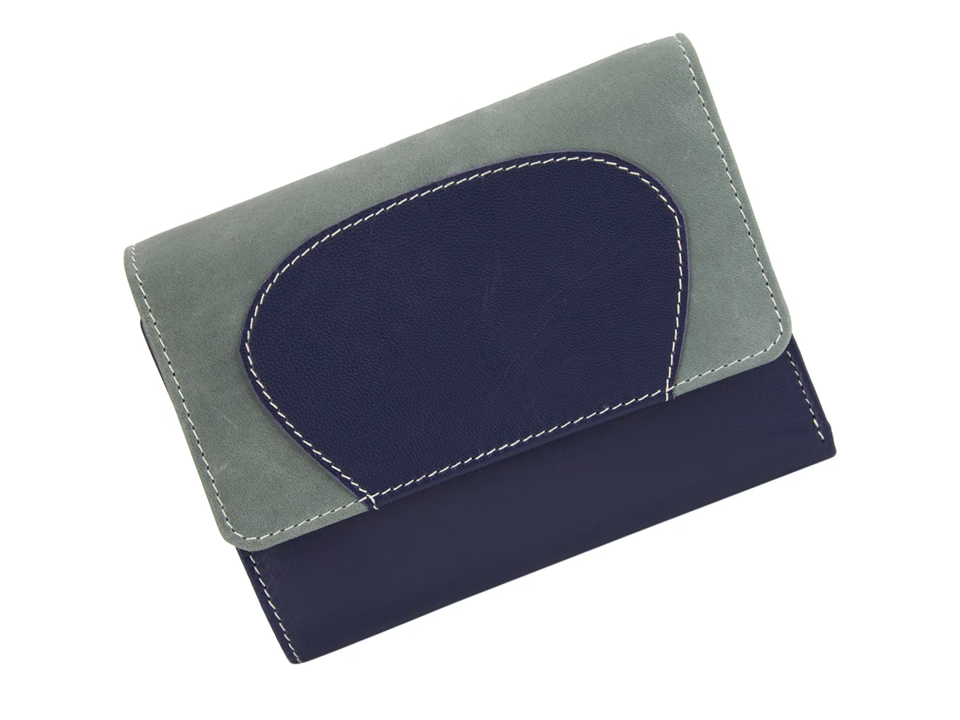 Portemonnaie Damenbörse Gabi Medium No.1 RFID Schutz Blau Mehrfarbig Handgefertigt