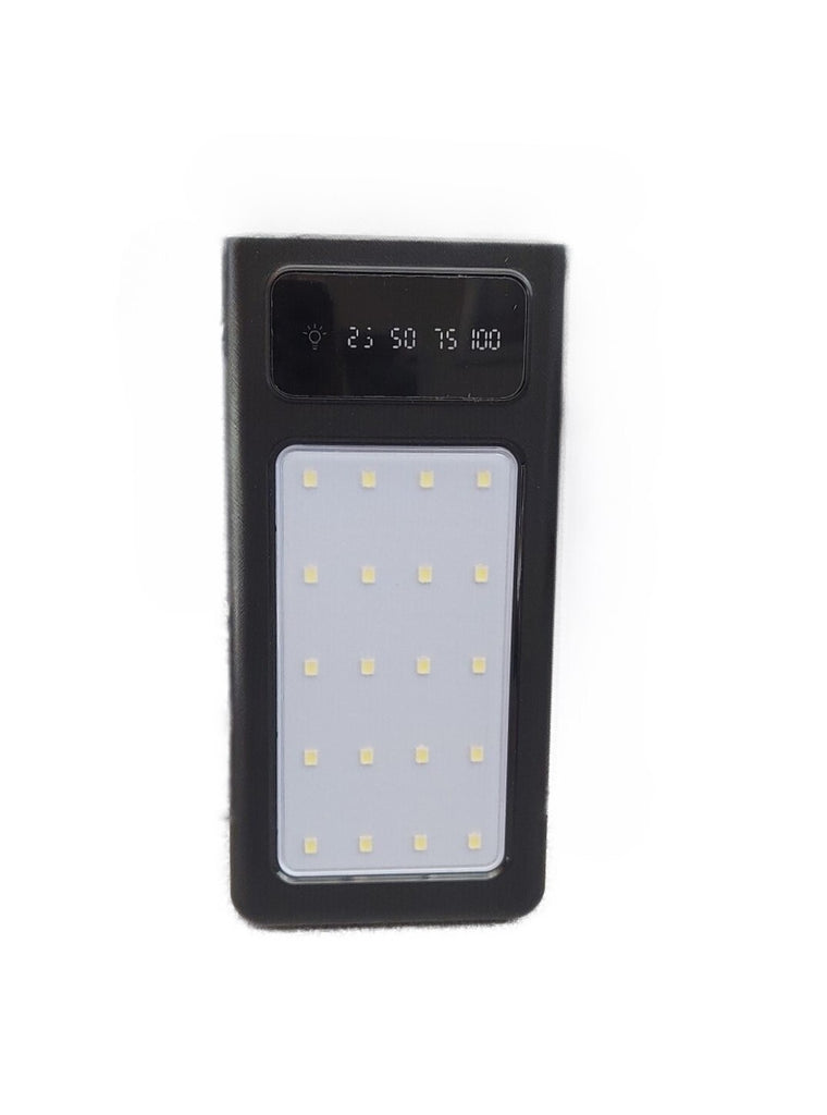 Powerbank 20000 mAh Champing LED Licht (SOS) 2 USB Anschlüsse Schwarz